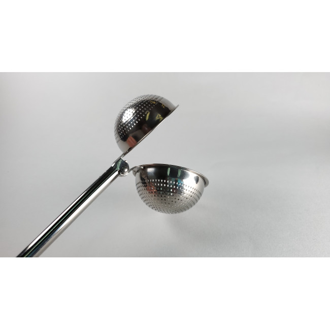 Tea Infuser Long-Handled Stainless Steel Ball Shape Push Style Tea Strainer Tea Filter for Loose Leaf Teas